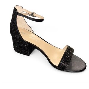 Black Betsy Johnson Rhinestone Sandles